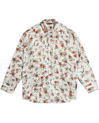 Balenciaga - Hemd aus Seide mit Blumen-Print - Lyst