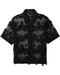 Simone Rocha - Floral-embroidered Tulle Shirt - Lyst