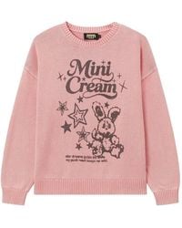 Mini Cream - Graphic-Print Intarsia-Knit Sweater - Lyst