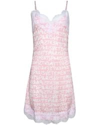 Vetements - Logo-Print Lace-Trim Minidress - Lyst