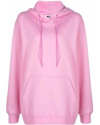 MSGM - Drawstring Cotton Hoodie - Lyst