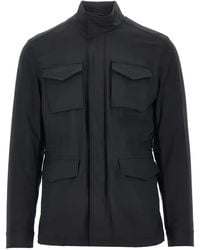 Herno - High-Collar Field Jacket - Lyst
