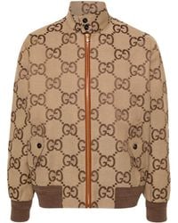 Gucci - ジャンボGGキャンバス ジャケット, Size 50, ベージュ, ウェア - Lyst