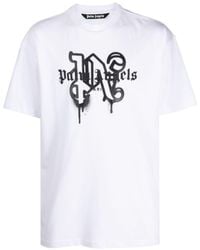 Palm Angels - Paris T-Shirt mit Monogramm-Print - Lyst