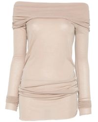 Rick Owens - Off-Shoulder Log-Sleeve T-Shirt - Lyst