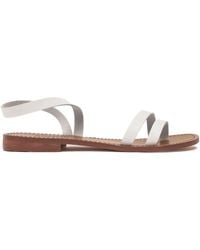 SOMMET - Leather Ankle-Wrap Sandals - Lyst