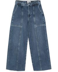 FRAME - Braided-waistband Wide-leg Jeans - Lyst