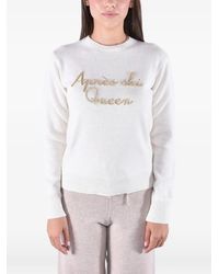 MC2 Saint Barth - Off- New Queen Crew-Neck Knit With Après Ski Queen Embroidery - Lyst