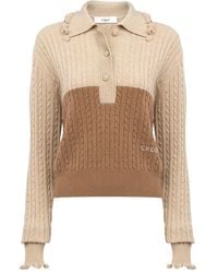 Chloé - Zweifarbiger Pullover mit Zopfmuster - Lyst