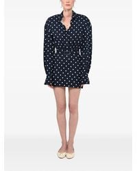 ROWEN ROSE - Polka-Dot Belted Dress - Lyst