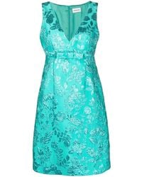 P.A.R.O.S.H. - Robe Courte Sans Manches À Fleurs Brodées - Lyst