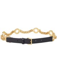 Burberry - Logo-engraved Leather Chain Belt - Lyst