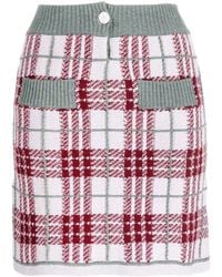 Barrie - Knitted Check-print Mini Skirt - Lyst