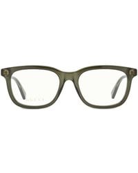 Gucci - Logo-Plaque Rectangle-Frame Glasses - Lyst