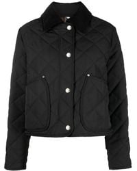 Burberry - Diamond Quilted Cropped Jacket - Lyst