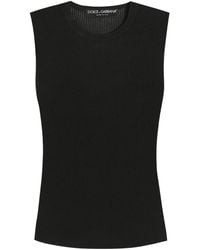 Dolce & Gabbana - Ribbed Sleeveless Tank Top - Lyst