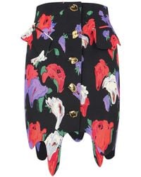 Moschino - Assymetrische Rok Met Bloemenprint - Lyst