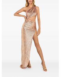 Bronx and Banco - Pailletten-Maxikleid mit asymmetrischem Saum - Lyst