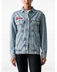 Guess - Sequin-Embellished Denim Jacket - Lyst