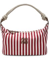 Miu Miu - Striped Rope-Handle Shoulder Bag - Lyst