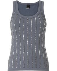 Pinko - Embellished Ribbed Tank Top - Lyst
