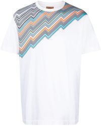 Missoni - Chevron-print Cotton T-shirt - Lyst