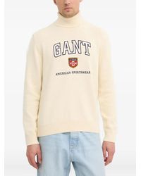 GANT - Logo-Lettering Turtleneck Sweater - Lyst