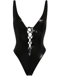 DSquared² - V-neck Metallic Swimsuit - Lyst