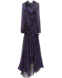 Burberry - Robe longue en soie à fleurs - Lyst