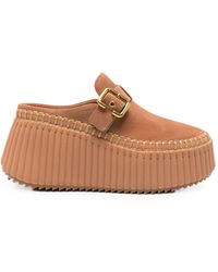Chloé - Mules Nama À Détail De Boucle Et Coutures Au Point Roulé - Lyst