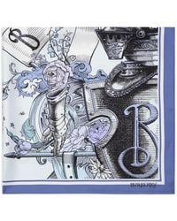 Burberry - Etched Knight Silk Scarf - Lyst