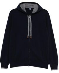 Fedeli - Davis Zip-Up Drawstring Knitted Hoodie - Lyst