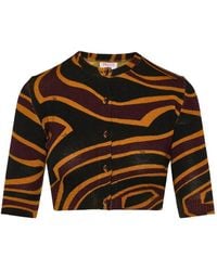 PUCCI - Labirinto Abstract-Print Cropped Cardigan - Lyst
