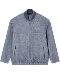 Giorgio Armani - Logo-Patch Zip-Up Jacket - Lyst