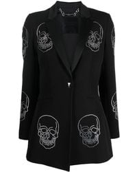 Philipp Plein - Skull-Embellished Single-Breasted Coat - Lyst