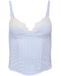 Fleur du Mal - East Hampton Lace-Trim Bustier - Lyst