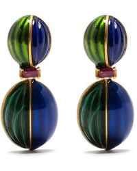 Akansha Sethi - Lapis Enamel Drop Earrings - Lyst