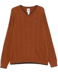 adidas - Pull En Maille Torsadée À Col V - Lyst