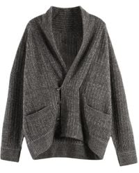 Ziggy Chen - Ribbed-Knit Shawl-Collar Cardigan - Lyst