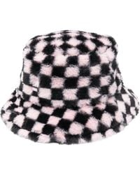 Kangol - Checkerboard-Print Faux-Fur Hat - Lyst