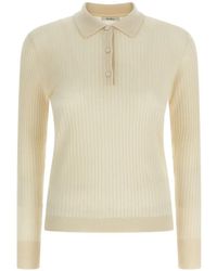 Max Mara - Ribbed Button Polo Top - Lyst