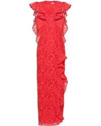 Huishan Zhang - Ruffled Guipure-lace Gown - Women's - Polyester/silk - Lyst