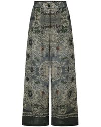 Into The East - Floral-Print Straight-Leg Trousers - Lyst