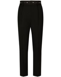 Dolce & Gabbana - Logo-waistband Tailored Trousers - Lyst