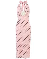 Sleeper - Jardin Polka-Dot Halterneck Midi Dress - Lyst