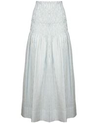 Semicouture - Striped Smocked-Waistband Maxi Skirt - Lyst