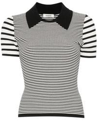 Sandro - Striped Shirt-Collar Top - Lyst