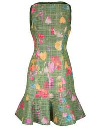 Lela Rose - Floral-Print Ruffled Mini Dress - Lyst