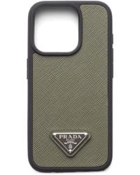 Prada - Enamel-logo Iphone 15 Pro Case - Lyst