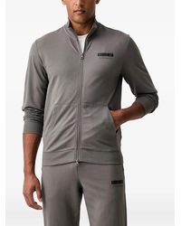 EA7 - Logo-Print Zip-Up Sweater - Lyst